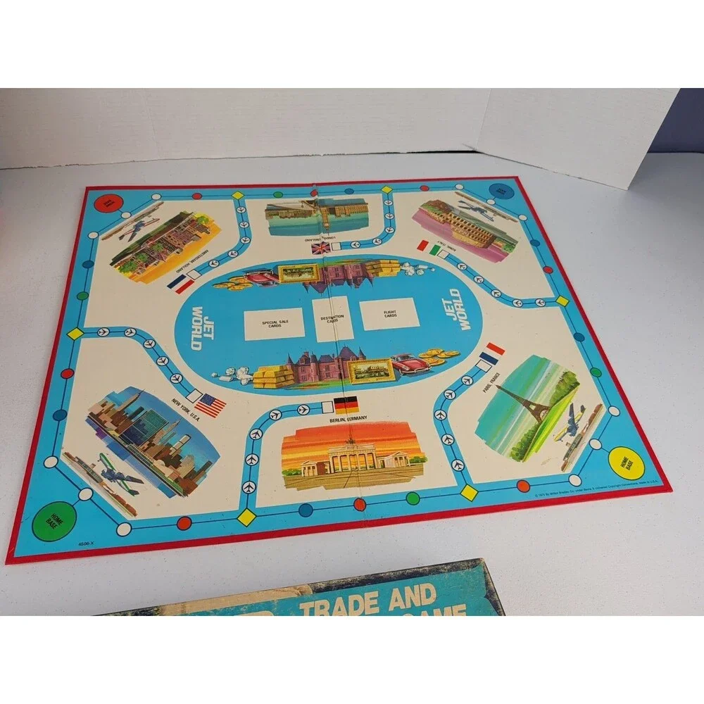 Vintage 1975 Milton Bradley Jet World Board Game Trade and Travel Game COMPLETE